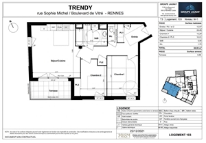 appartement neuf à la vente -   35000  RENNES, surface 66 m2 vente appartement neuf - UBI333844307